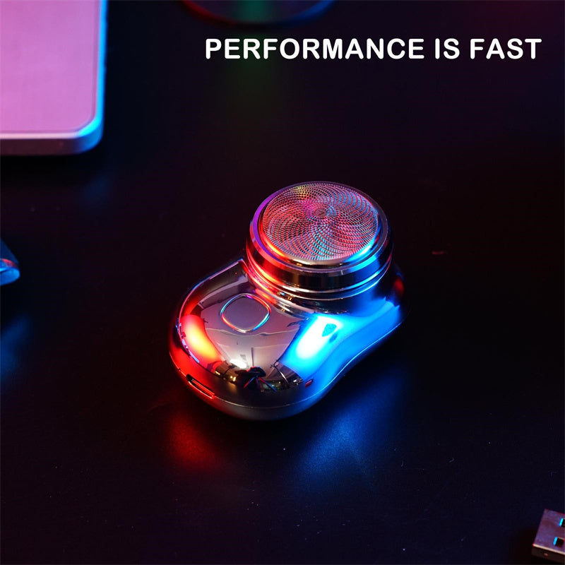 Mini afeitadora facial portátil inalámbrica recargable por USB, afeitadora eléctrica para uso en seco y húmedo, afeitado indoloro, tamaño compacto para hombres