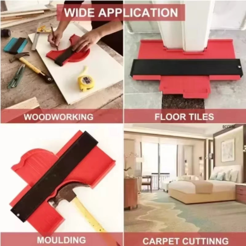 Medidor de contornos irregulares, regla de arco, medidor de plástico, plantilla de escala de perfil de contorno, escala de curvatura, azulejo, laminado